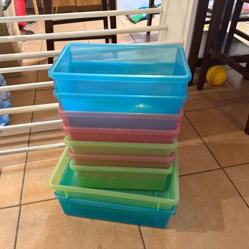 Multicolor Stackable Storage Bins